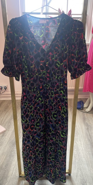 Grey with Rainbow Shadow Tea Dress