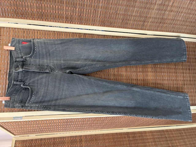 Washed Black Studded Boyfriend Jeans