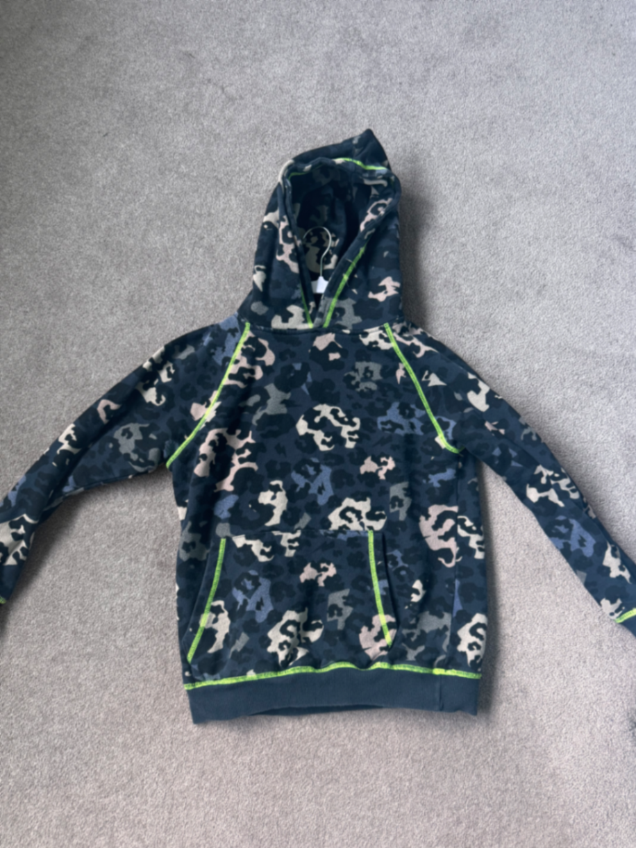 Kids Navy Camo Leopard Oversized Hoodie