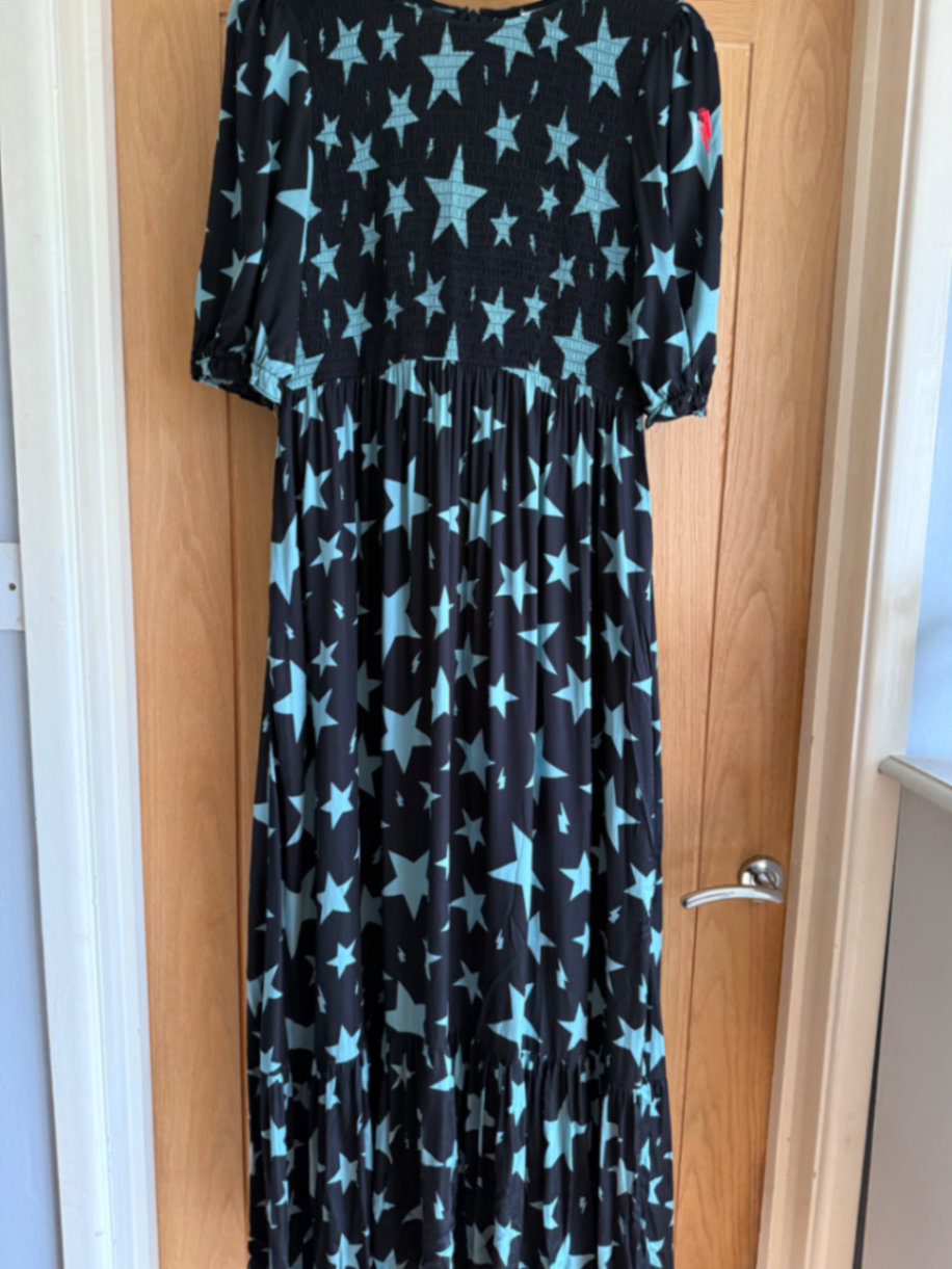 Black & Khaki star dress size 16 vgc