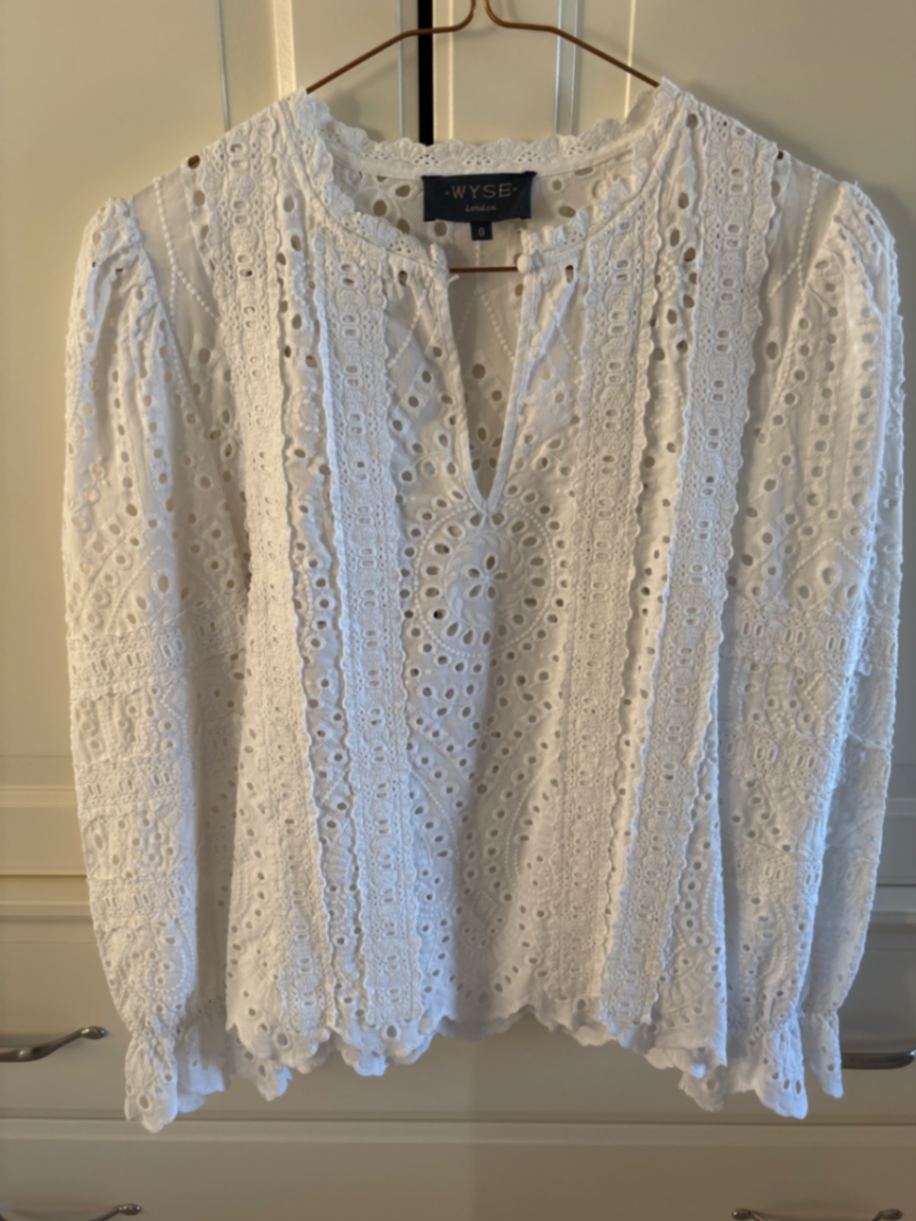 Maithe Broderie Blouse - White