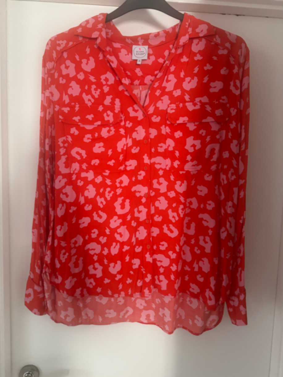 Scamp and Dude red and pink blouse