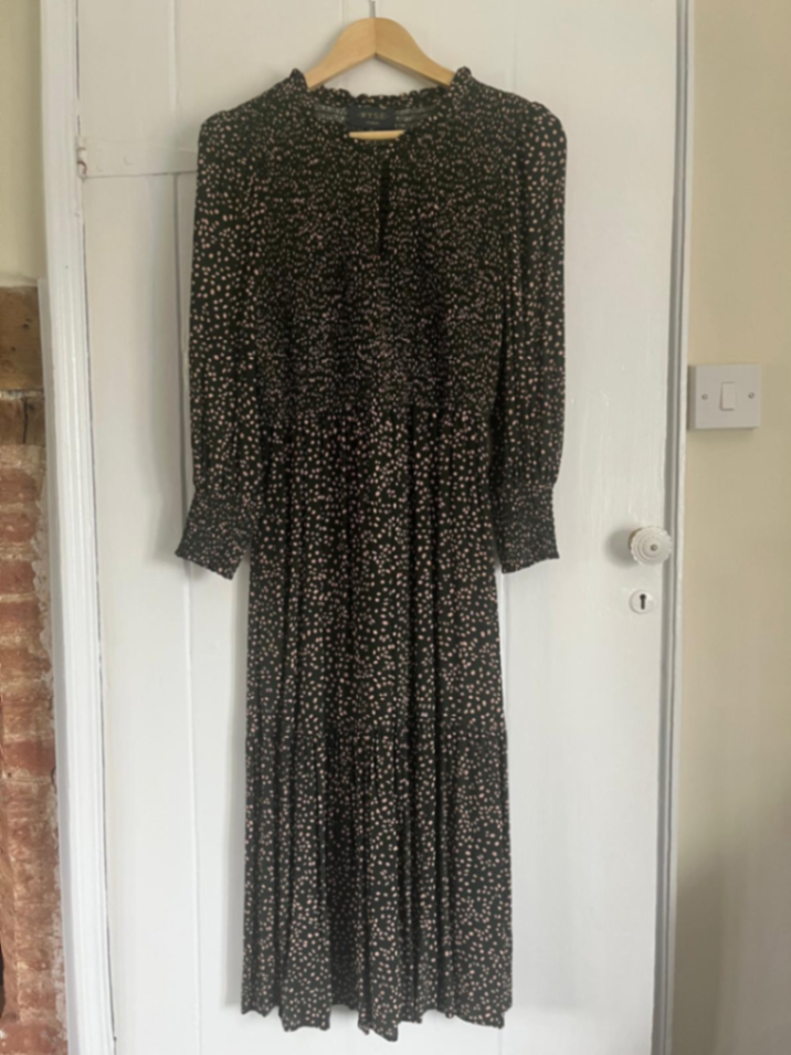 Sabine Spot Dress - Green/Pink