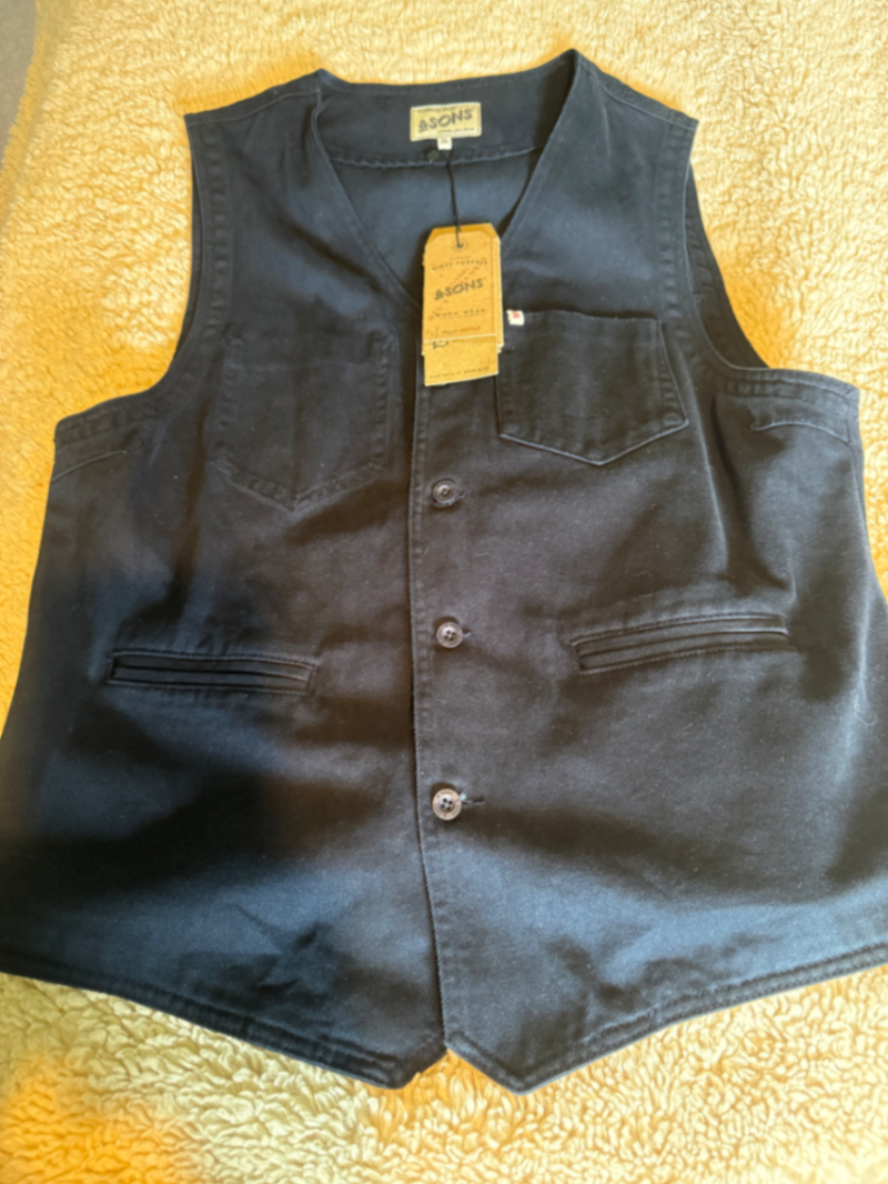 &SONS  Marineblauwe Gilet XL