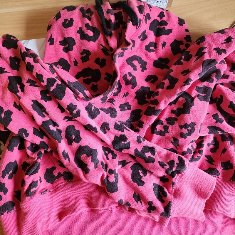 Raspberry Leopard Cowl Neck Hoodie