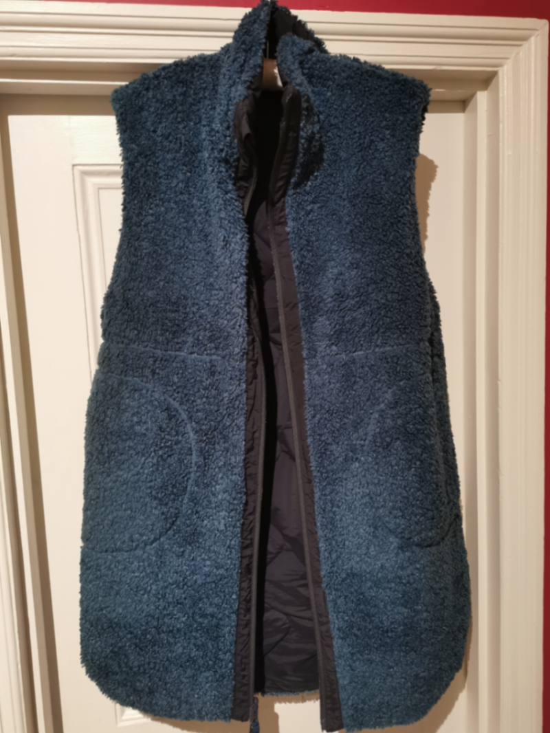Bamboo soft blue zip ladies coat 