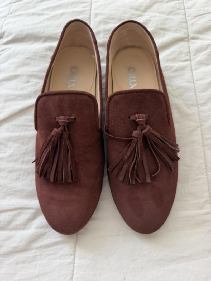Freya Brown suede lofas 