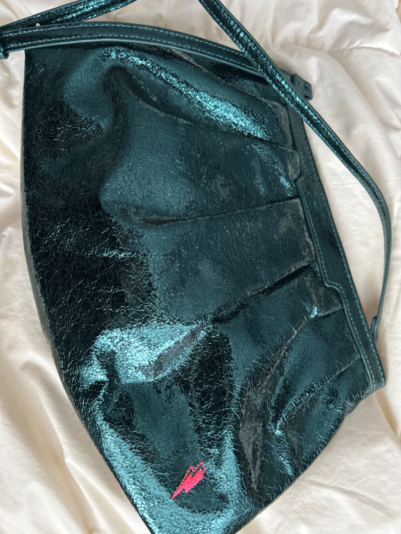 Green Metallic Clutch Bag