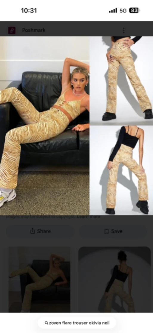MOTEL X OLIVIA NEILL Zoven Flare Trouser in Desert Terrain Tan