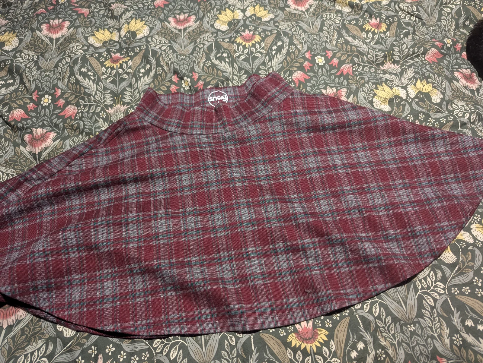 Flared Plaid Mini Skirt