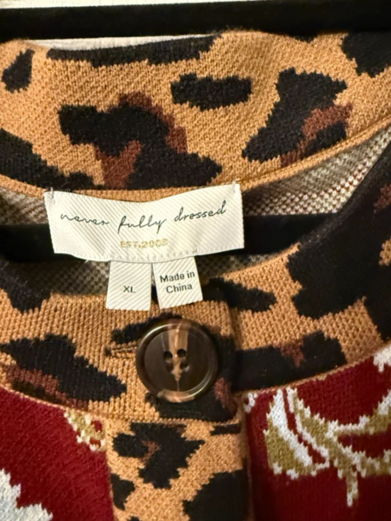 Burgundy & Blue Poppy Cardigan