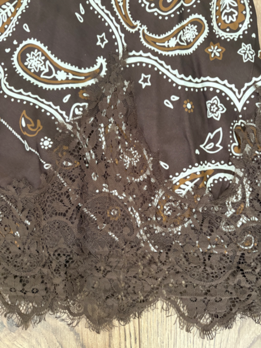 brown bandana patti dress Patti Embroidered Mini Dress