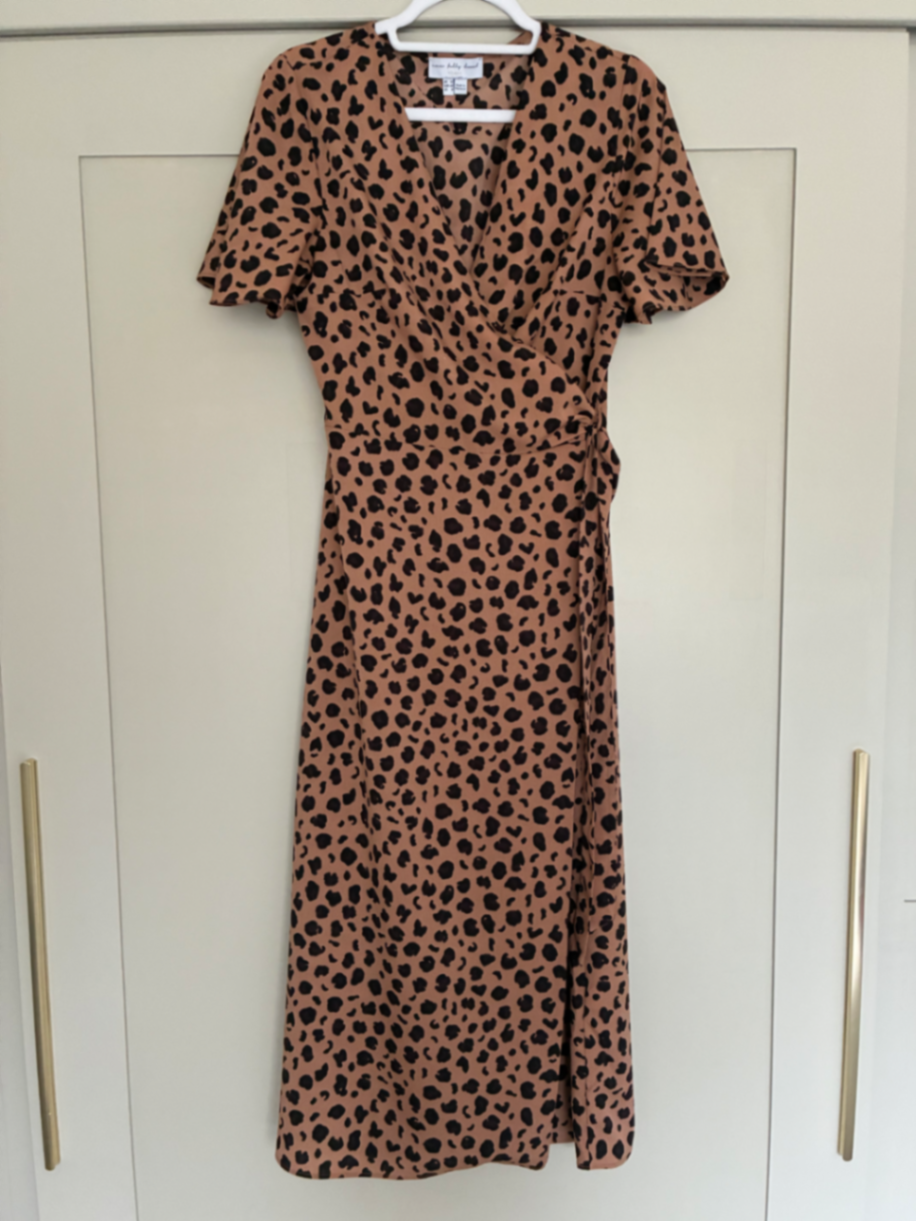 Brown Leopard Zsa Zsa Wrap Dress - PRE LOVED