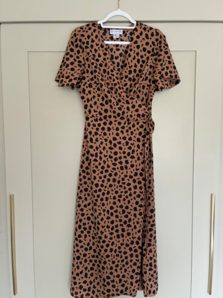 Brown Leopard Zsa Zsa Wrap Dress - PRE LOVED