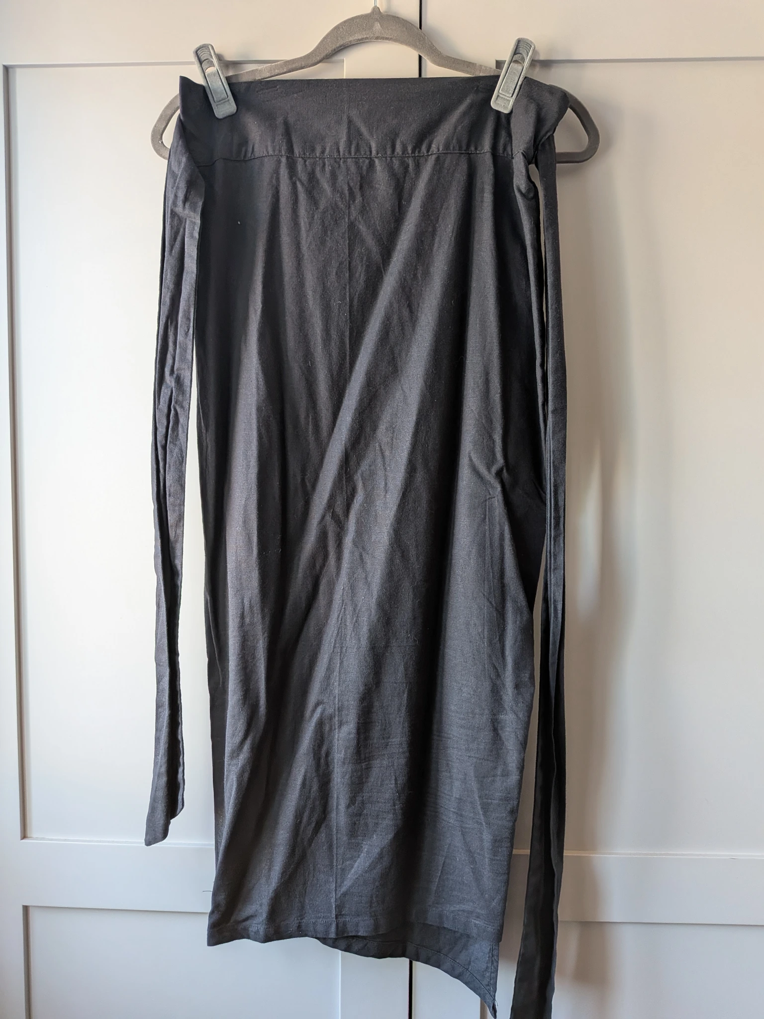 Black Cotton Linen Jaspre Skirt