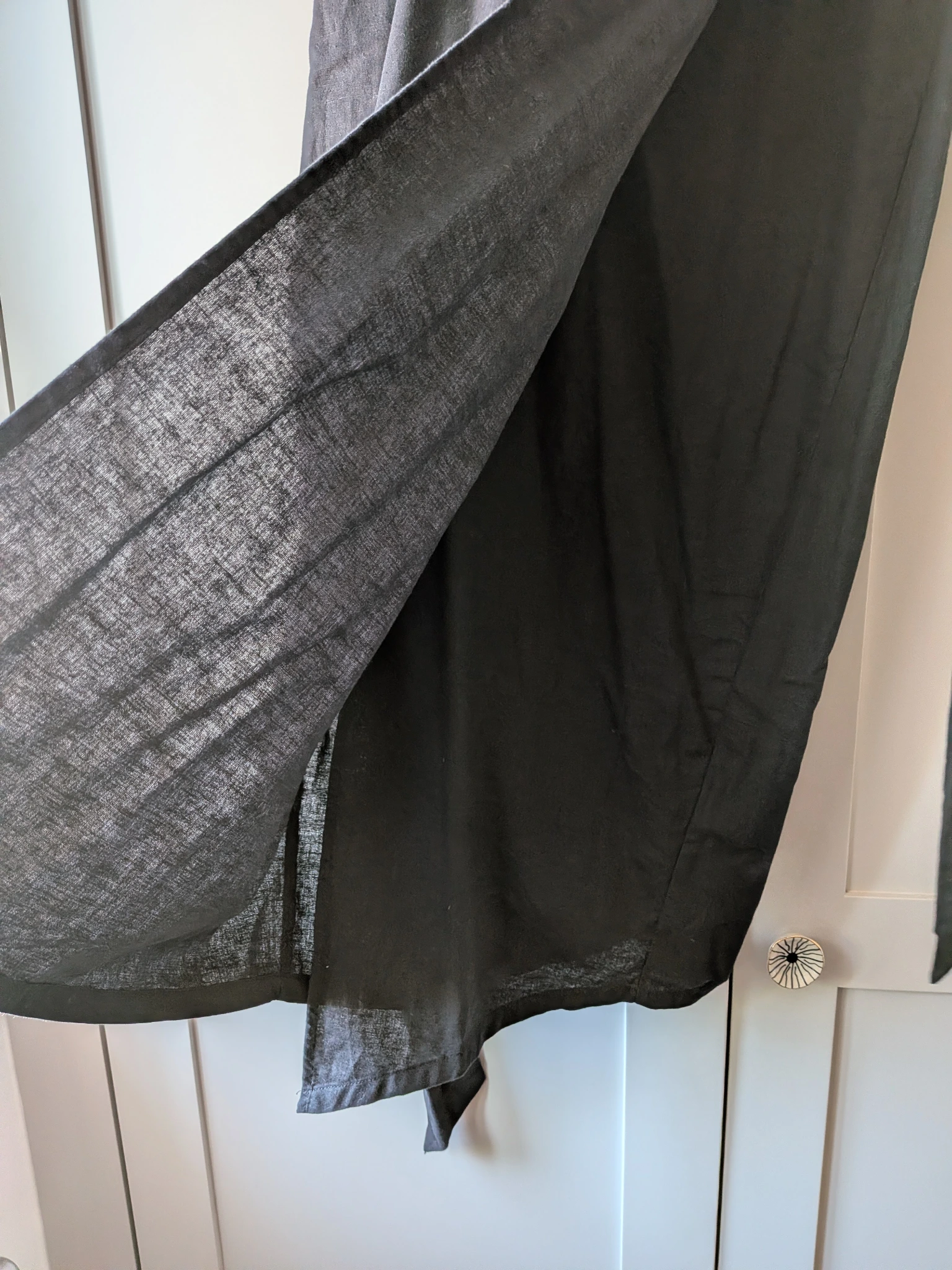 Black Cotton Linen Jaspre Skirt