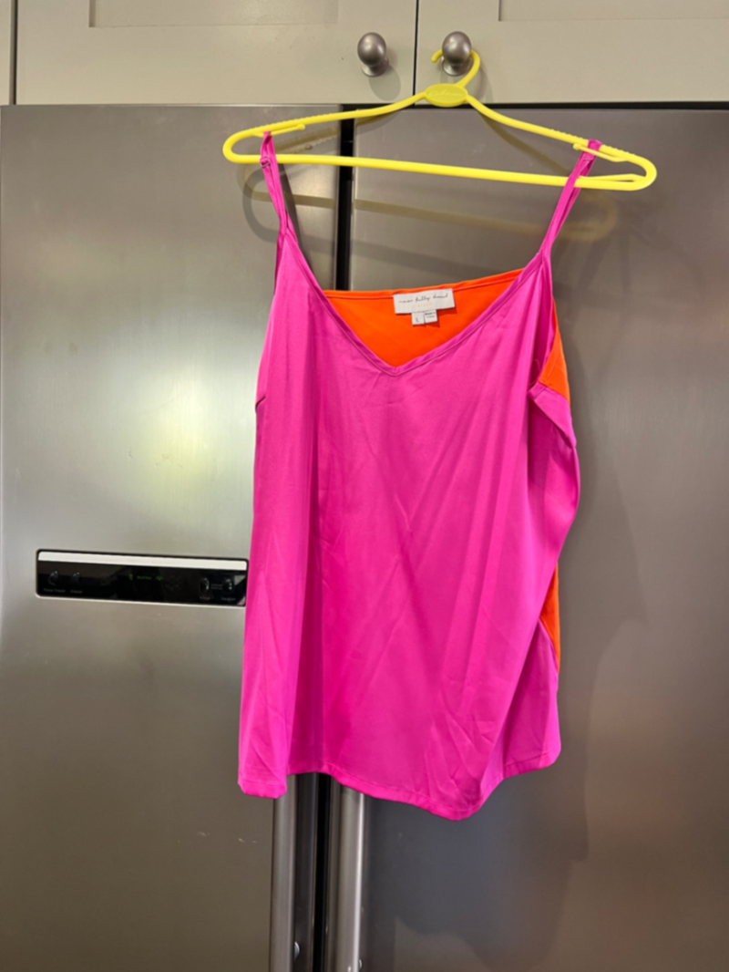 Top Canotta Magenta E Arancione
