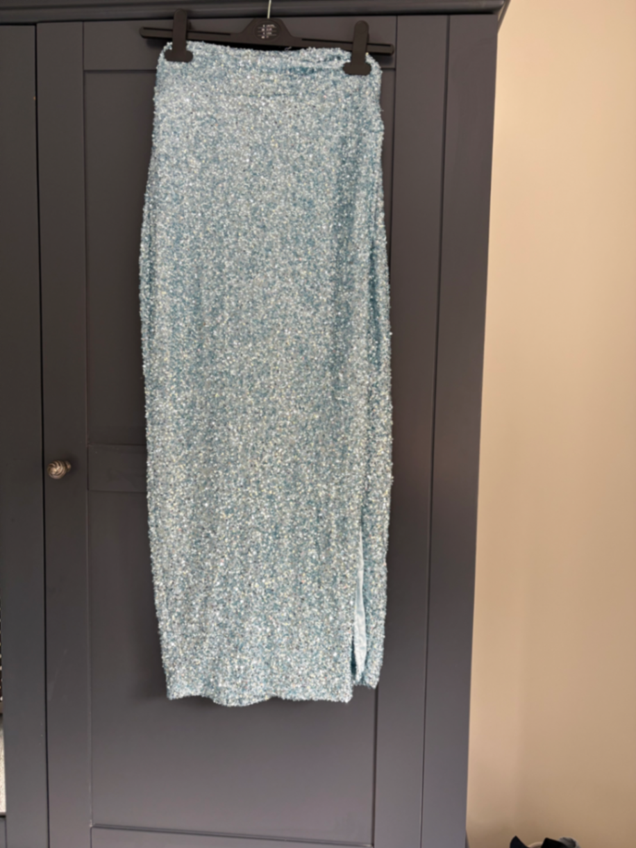 Blue sequin skirt 
