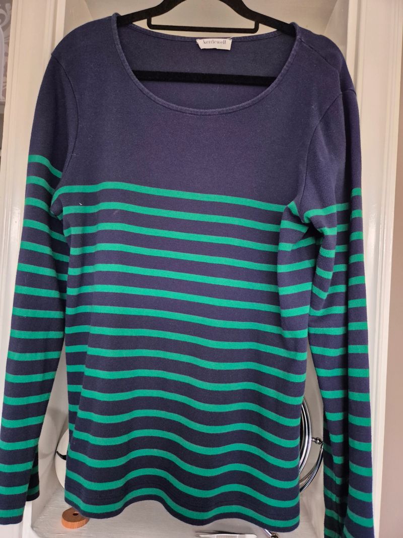 Kettlewell Striped Long Sleeve Top Navy Green