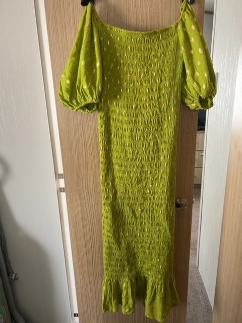 Olive And gold fleck Jo Jo dress 