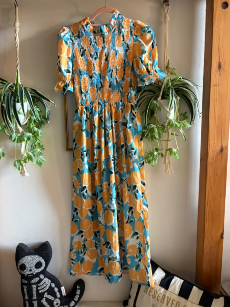 Fifi Floral Shirred Midi Dress