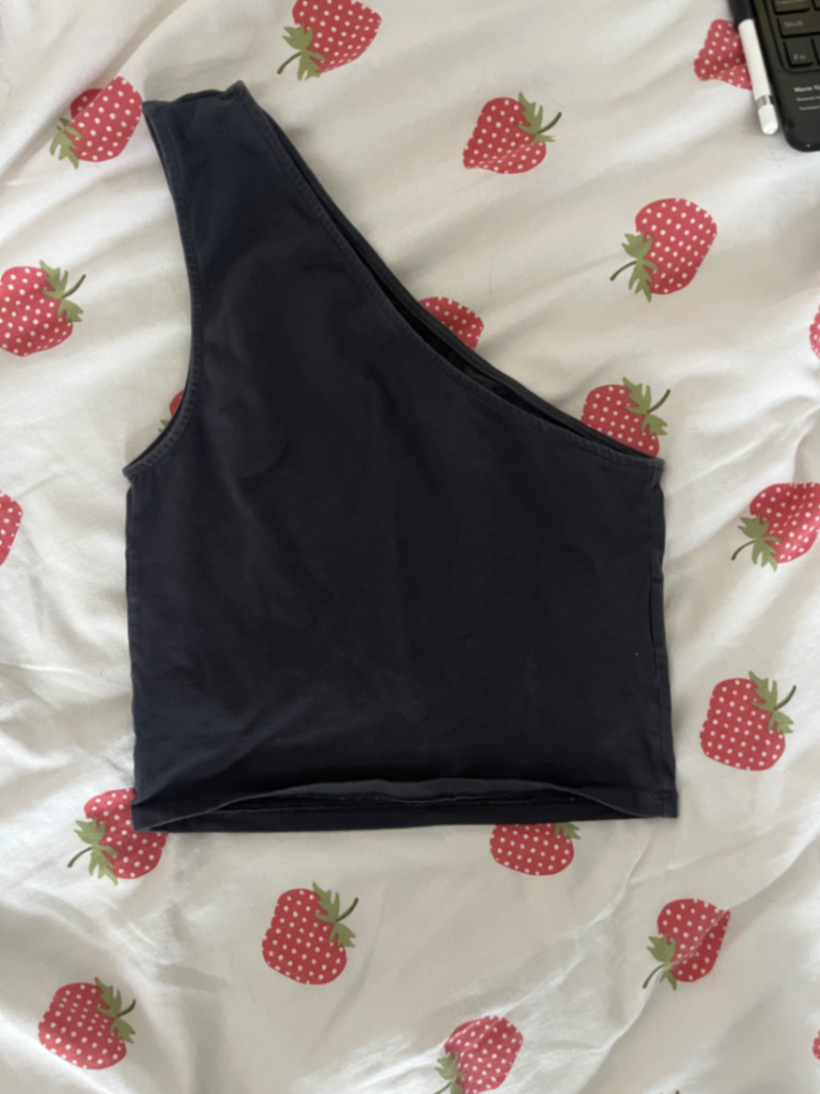 MOTEL X JACQUIE Bay One Shoulder Top in Ocean Storm