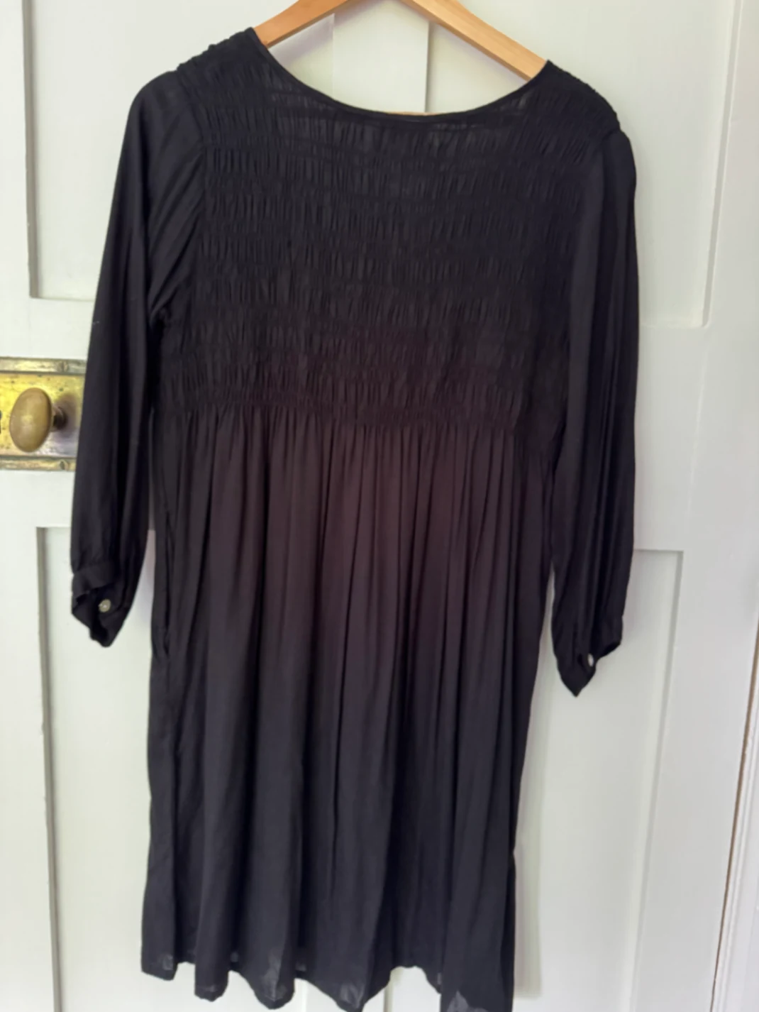black smocked dress