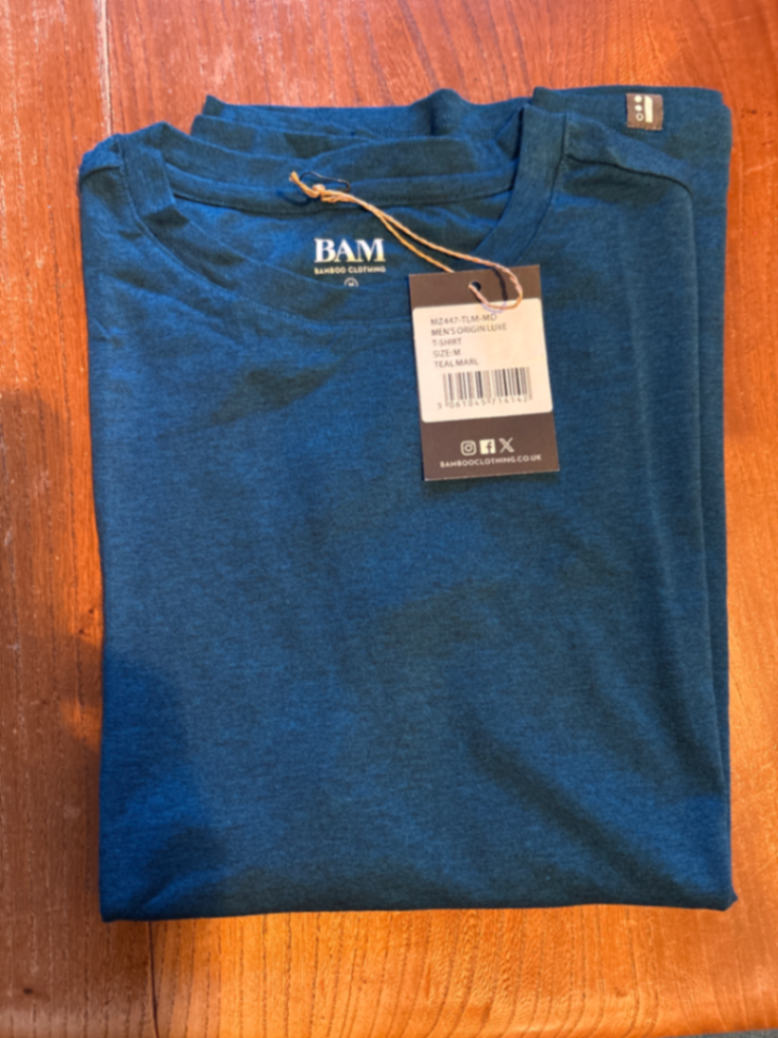 Men's Origin Luxe T-Shirt Teal Marl Colour - Medium