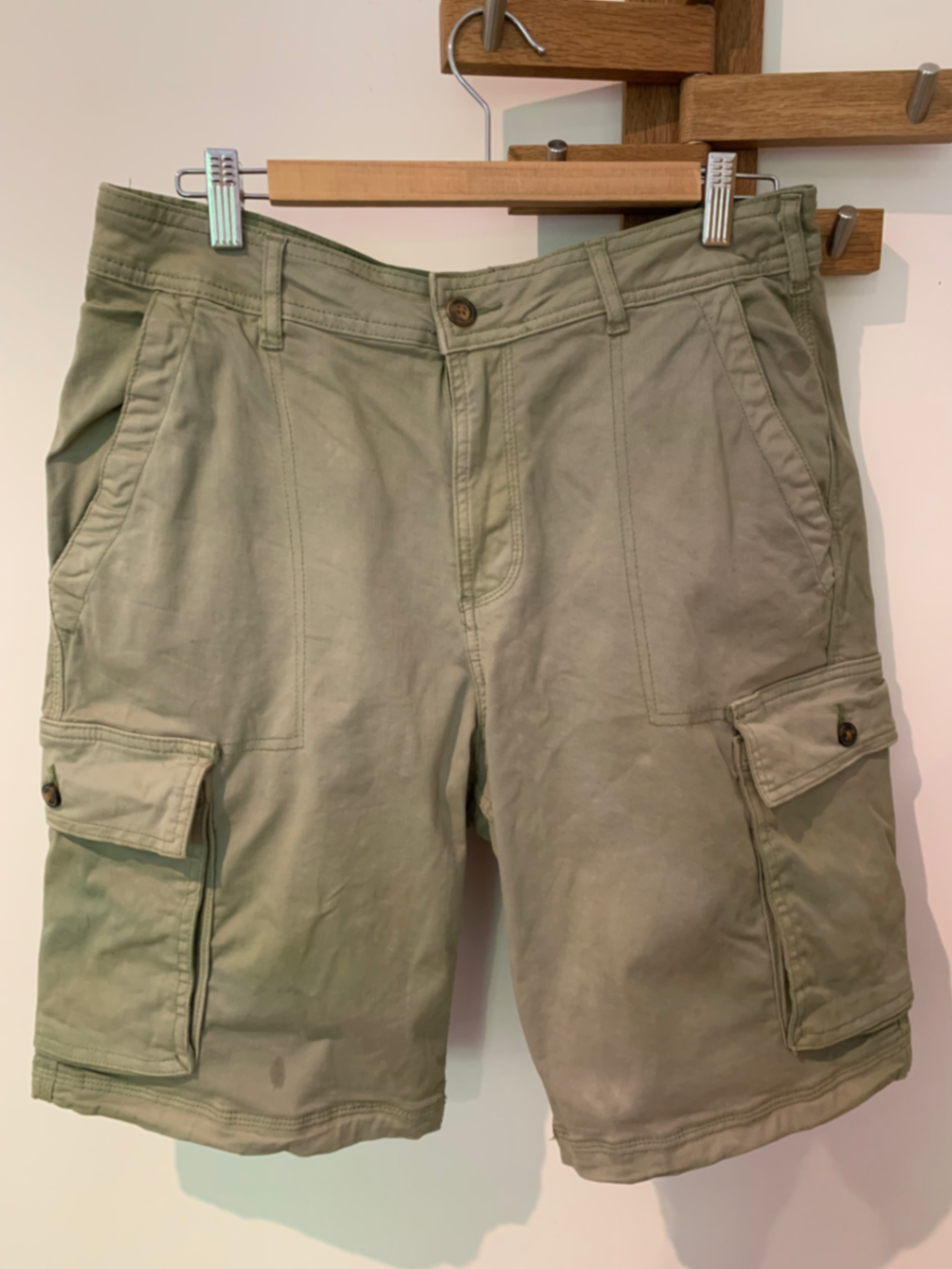 Mens Khaki Cargo Shorts Size 34