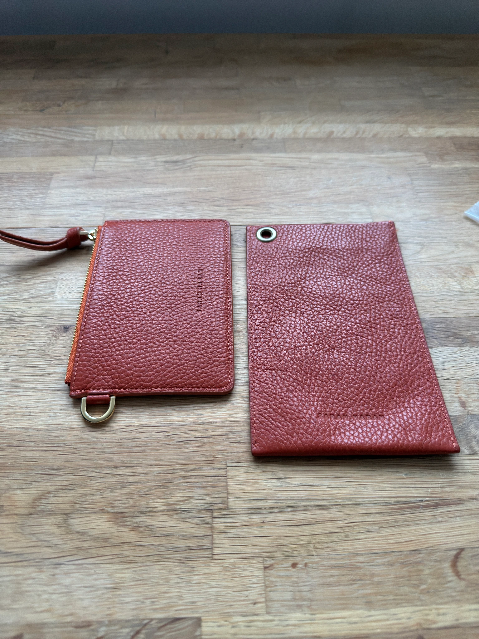 Burnt Orange Primrose & Jade cardholder GH