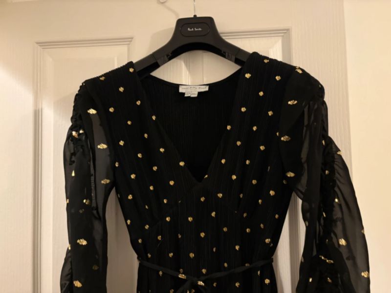 Black Celia Plisse Dress