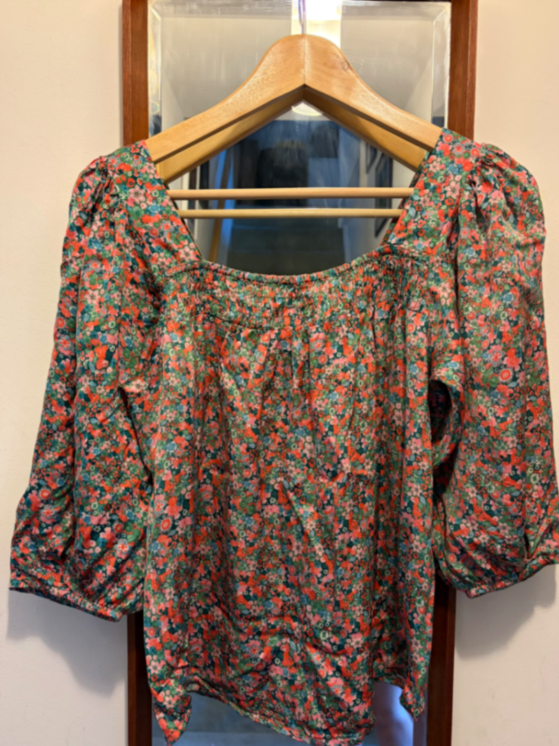 llana Long Sleeve Frill Organic Cotton Top