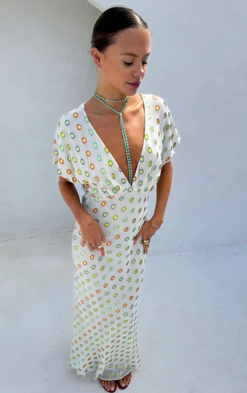 Elodie boho foil maxi dress 