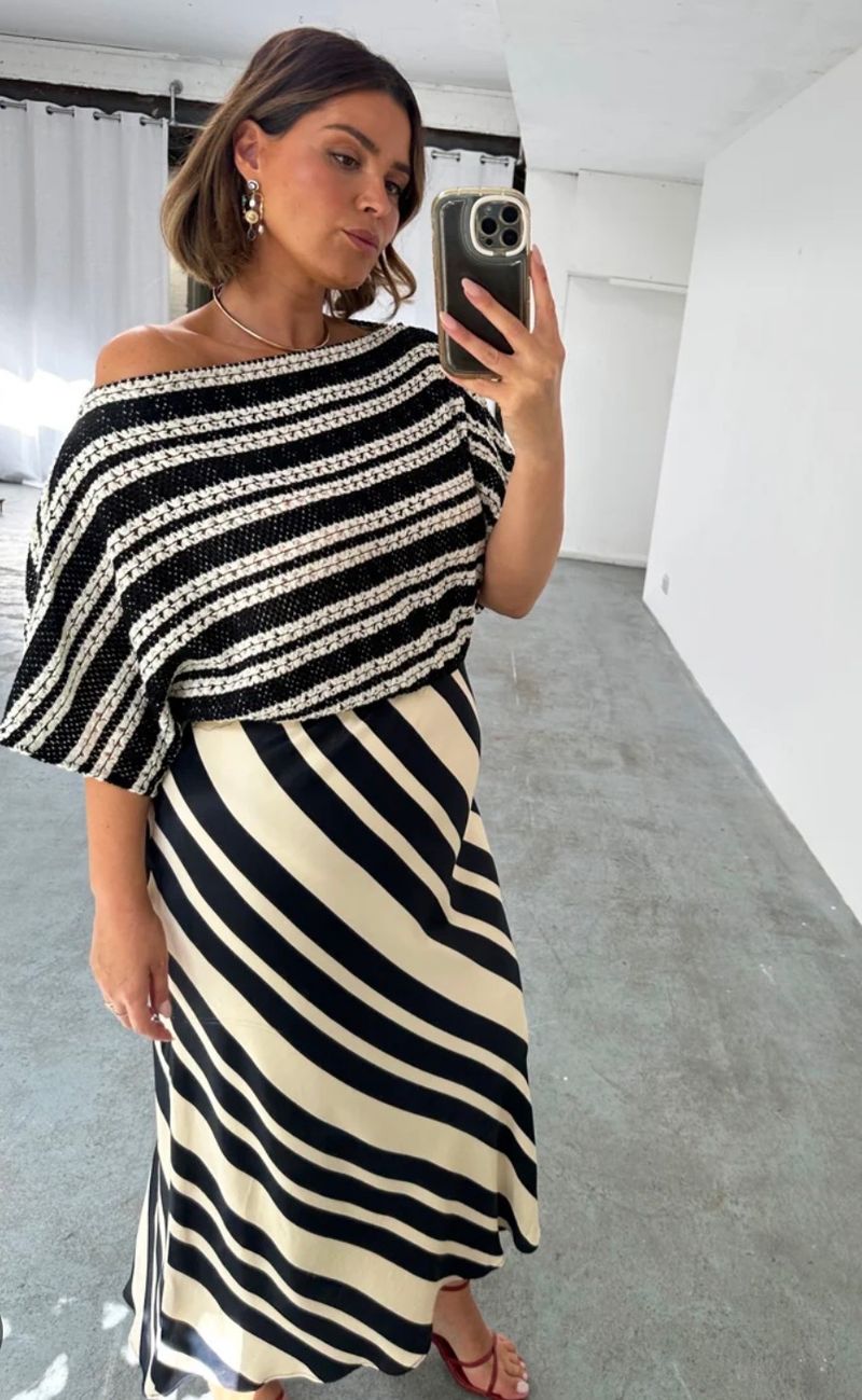 Mono crochet/ satin dress 