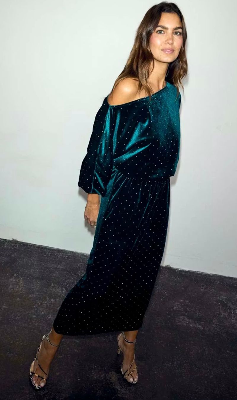 Emerald velvet Tilly dress 