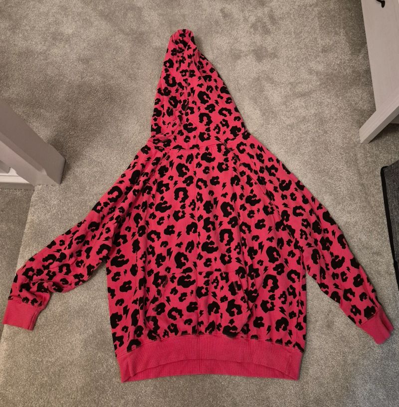 Raspberry Leopard Cowl Neck Hoodie