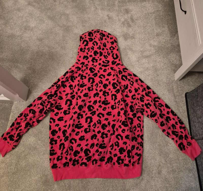 Raspberry Leopard Cowl Neck Hoodie
