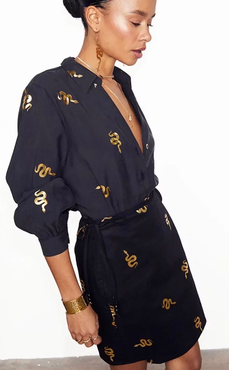 Black Gold Snake Miley Shirt