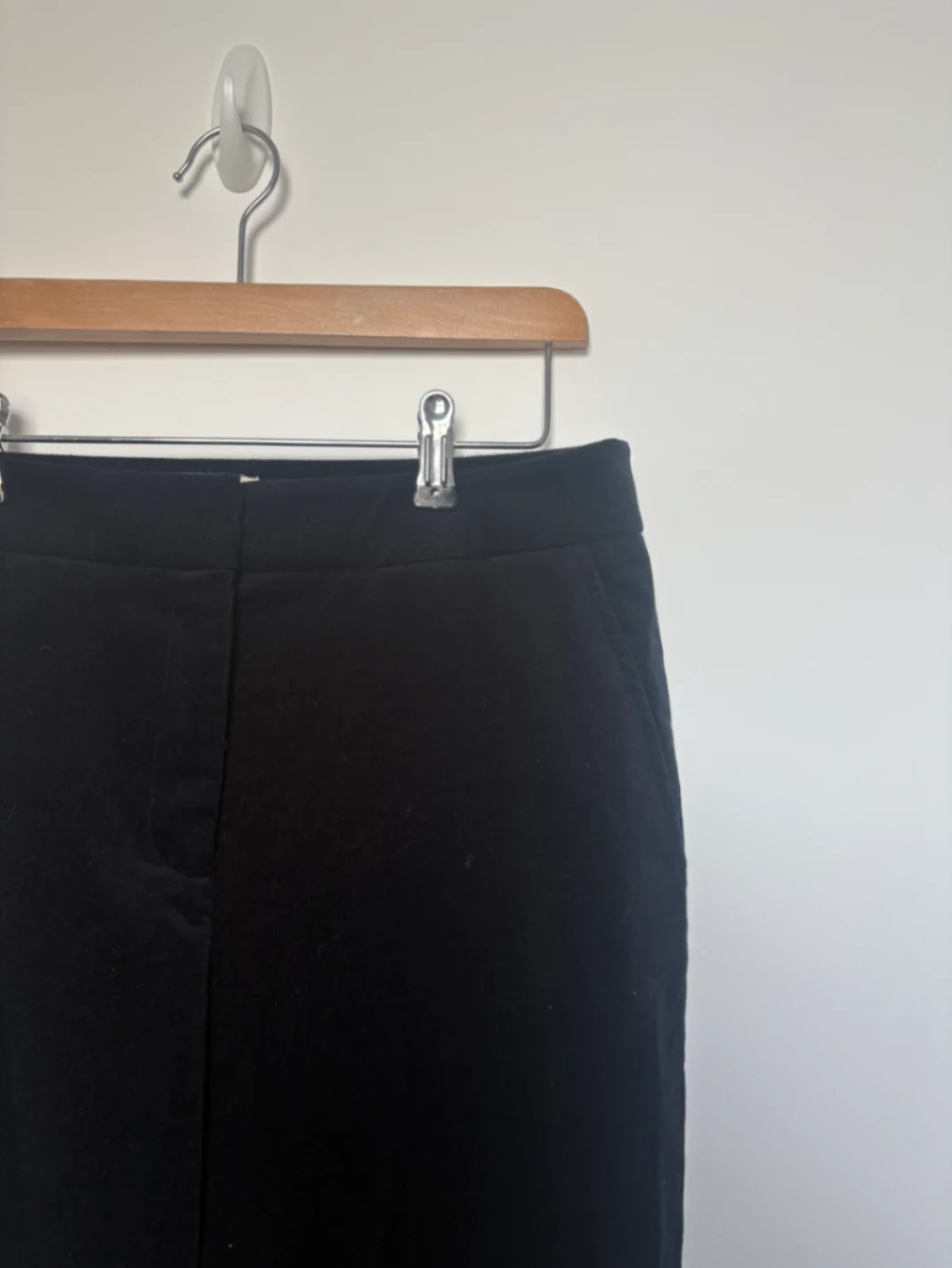 Black corduroy flare trousers