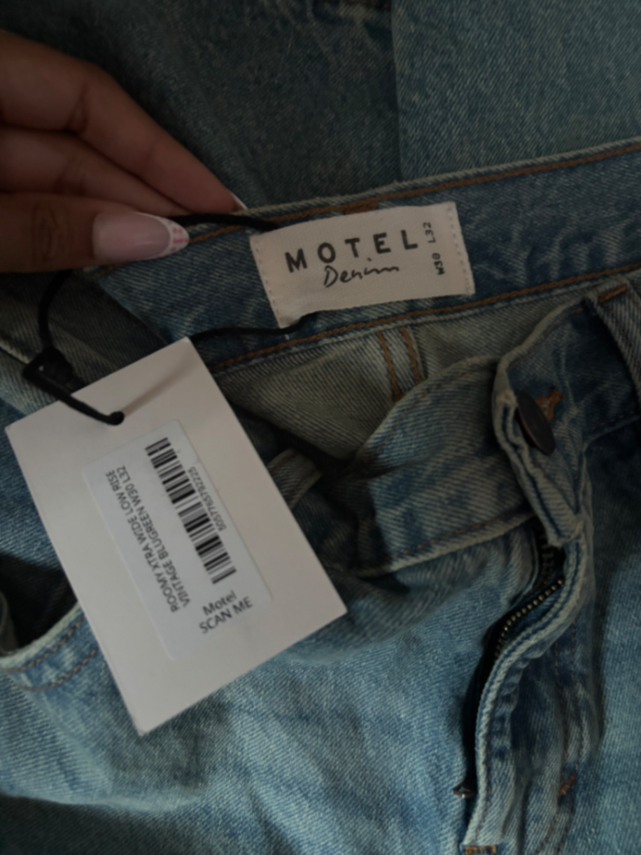 roomy extra wide low rise vintage blue green