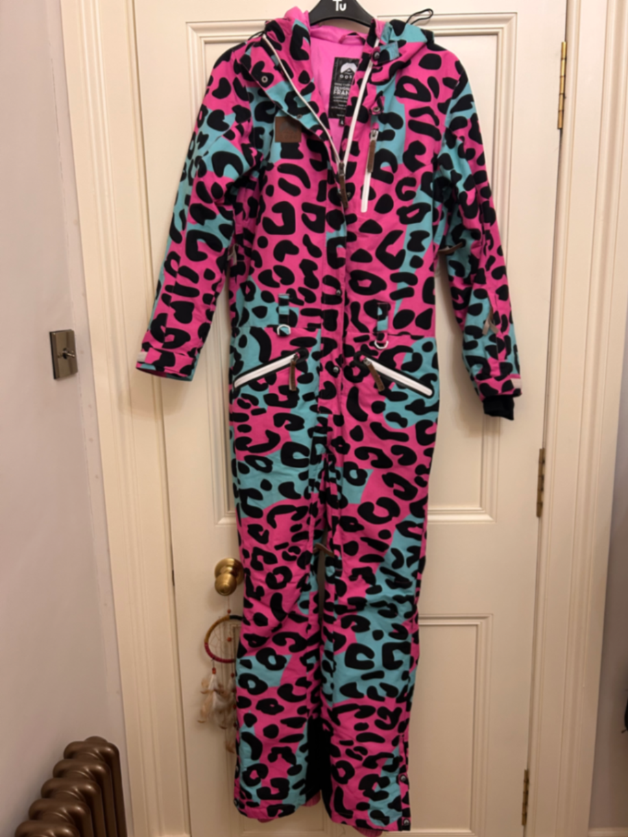 Colourful Leopard print unisex ski suit size large