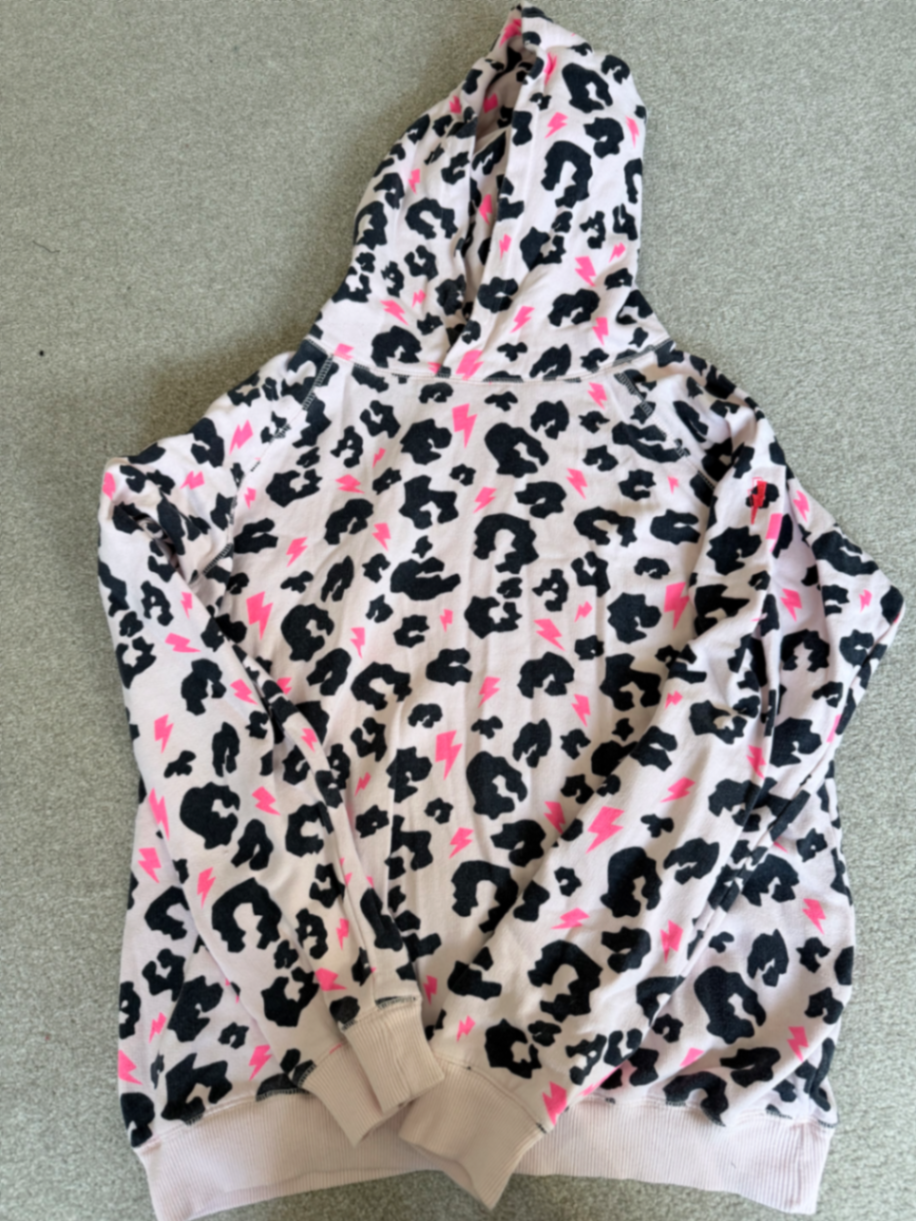 Blush with Navy Leopard Hoodie