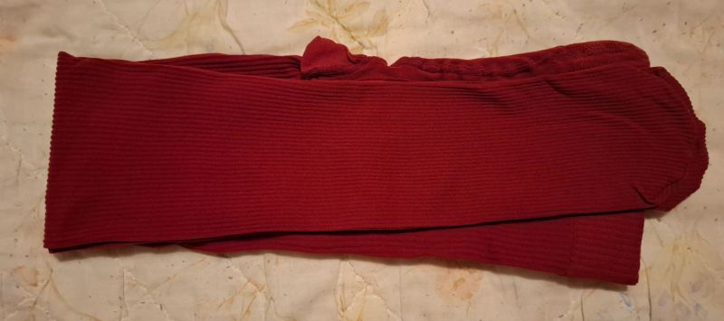 Red ribbed tights