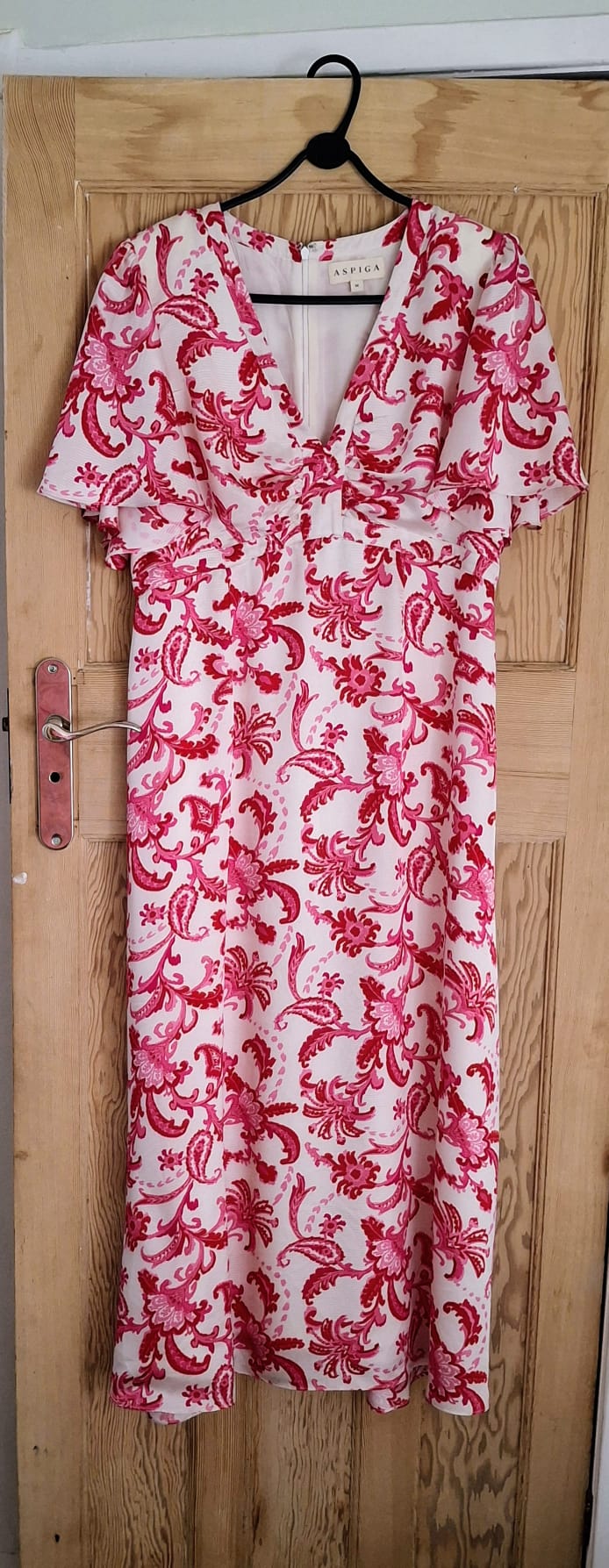 Pink and White paisley short sleeve dress