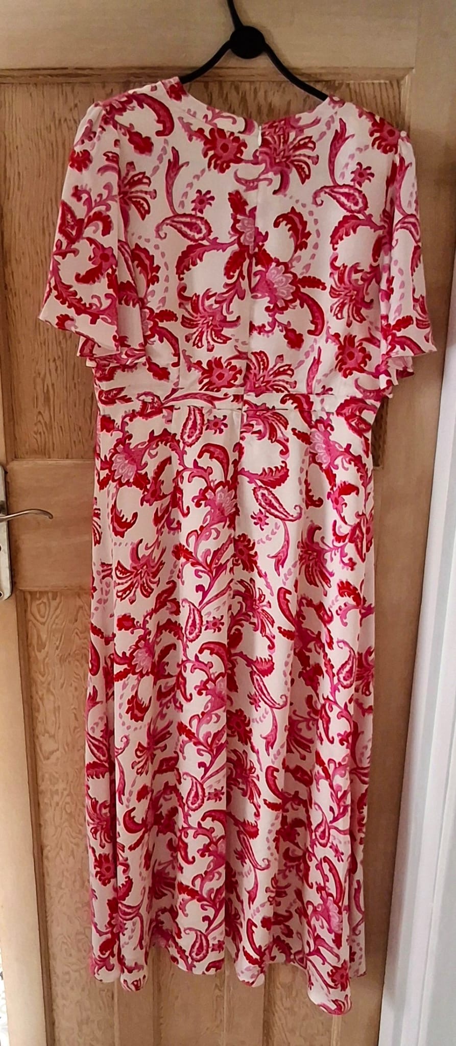 Pink and White paisley short sleeve dress