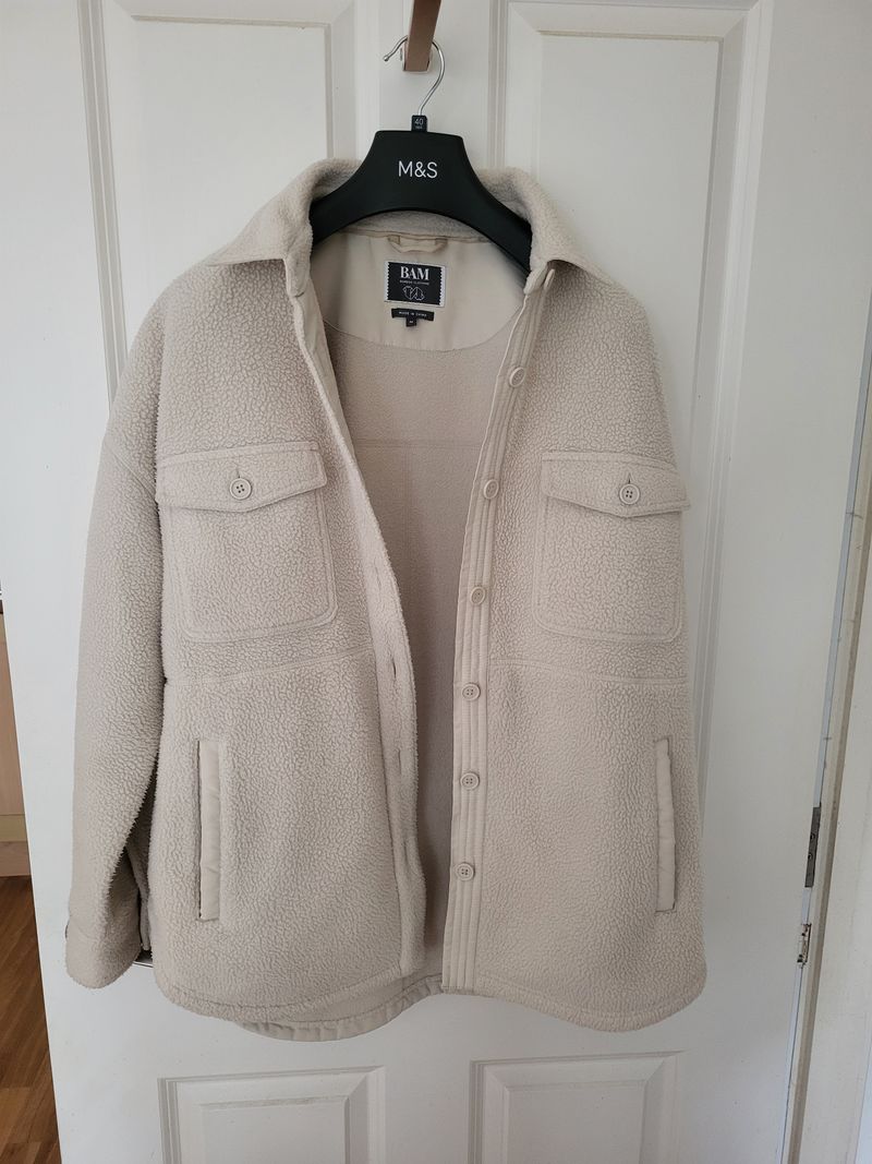 Cream fleece jacket size medium