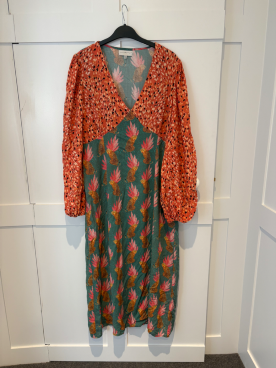 Multi Sassy Cheetah Contrast Midi Dress - Curve