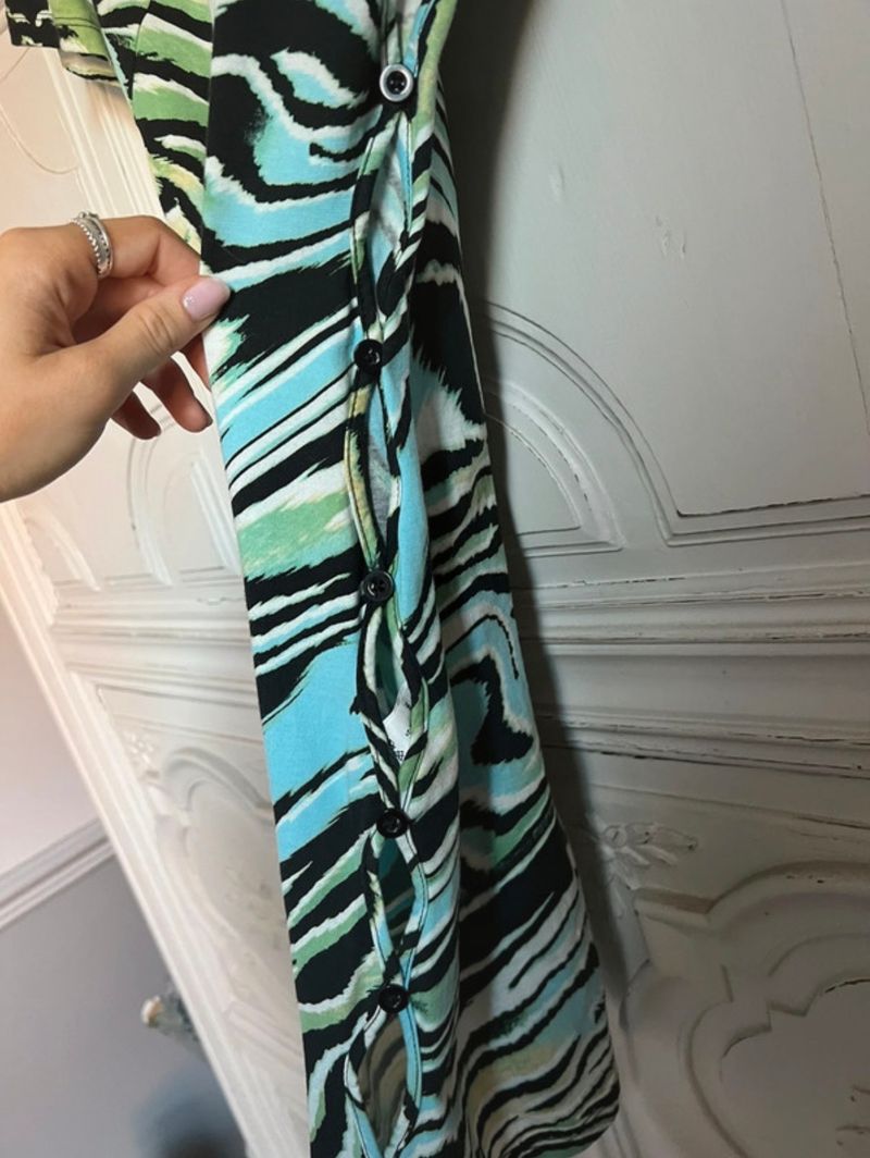 Freya Mini Dress in Warped Zebra Blue
