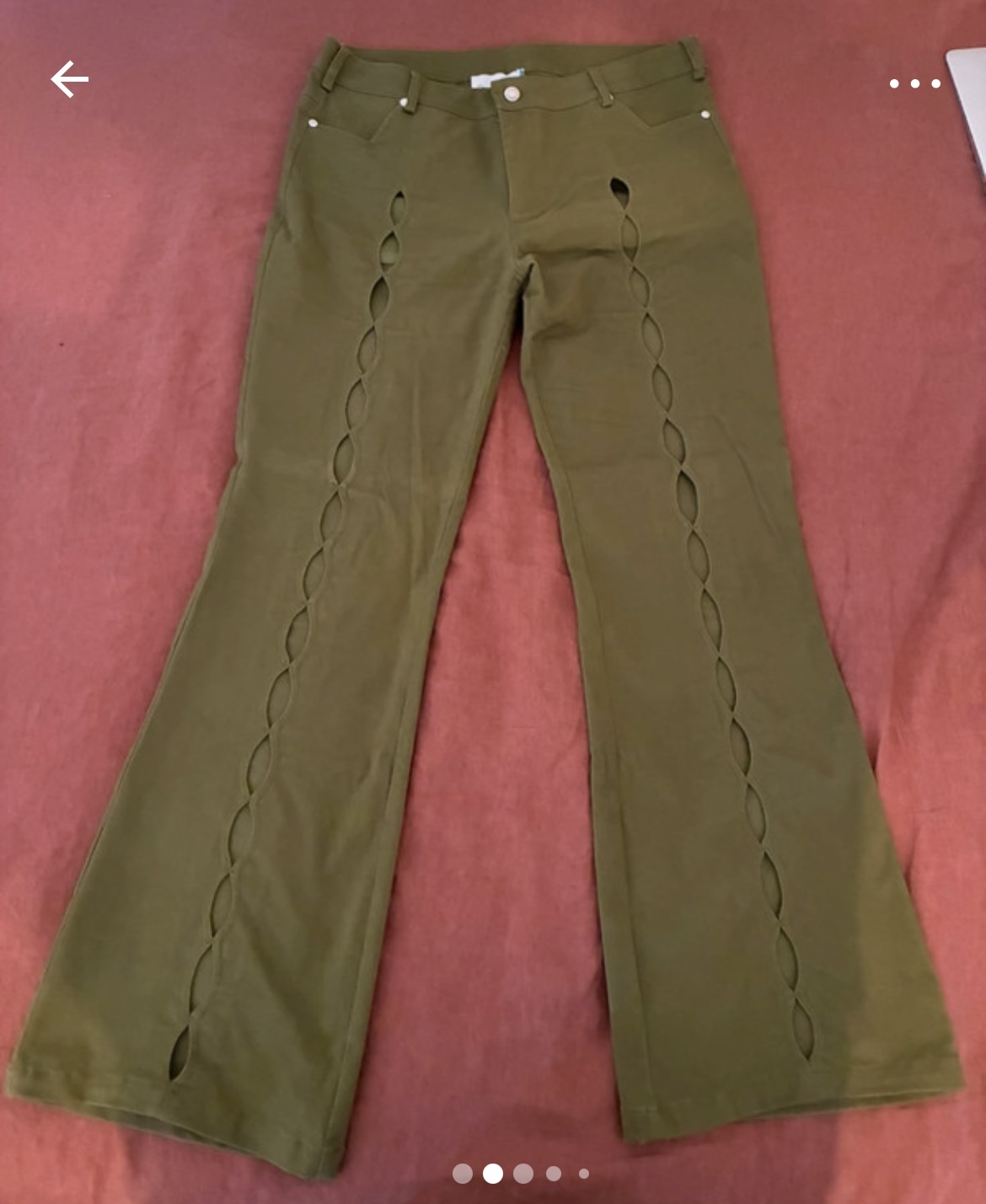Flared trousers with cut-outs