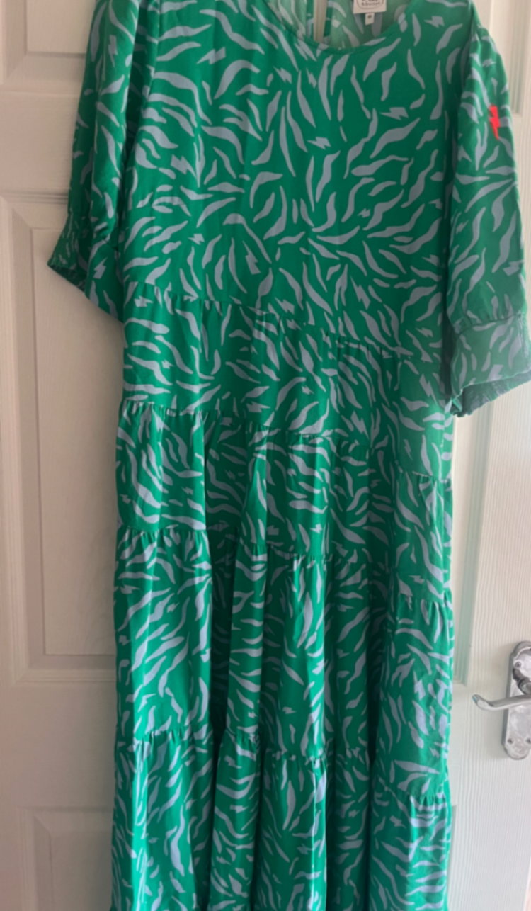 Green zebra print dress 